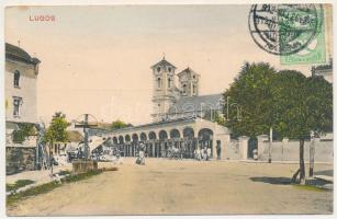 1912 Lugos, Lugoj; utca, templom, piac / street, church, market. TCV card (EK)