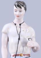 VEB Wallendorfer Pozellanfabrik "Fatal walkmannel (Junge mit Walkman)" figura. Designer: I...