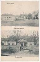 Puj, Pui (Hunyad); utca, Járásbíróság. Ábrahám Ig. kiadása / street, county court