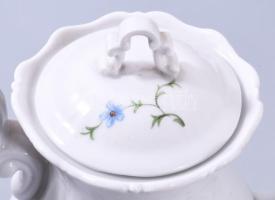 Zsolnay virágmintás kancsó, jelzett, hibátlan, m: 17 cm