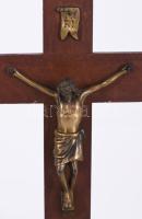 cca 1930/40 Art deco asztali feszület, m: 29,5 cm