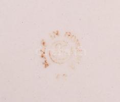 Jelzett fajansz vajtartó, kis kopással, 18,5x15 cm