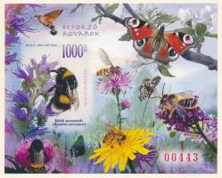 2021 Beporzó rovarok vágott blokk (7.000)