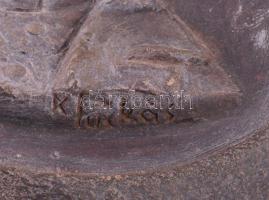 Kolozsvári Puskás Sándor (1928-2020): Bolyai Farkas. Kerámia, jelzett, 20x22 cm