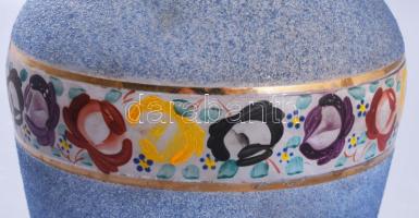 Vintage virágmintás váza, kis kopással, m: 16 cm