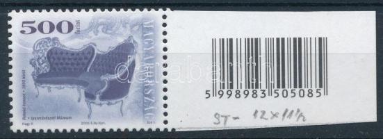 2006 Antik bútorok IX. 500Ft ívszéli vonalkódos bélyeg, 12 : 11 1/2 fogazással (20.000)
