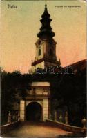 1913 Nyitra, Nitra; Püspöki vár kapubejárata. Huszár István kiadása / bishop's castle, gate (r)