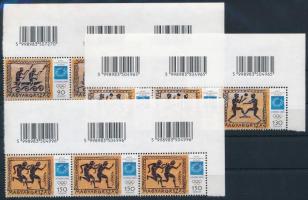 2004 Olimpia XII. - Athén sor hármascsíkokban, minden bélyeghez vonalkód
