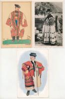 5 db RÉGI (1945 előtti) subás népviselet képeslap / 5 pre-1945 Hungarian folklore postcards
