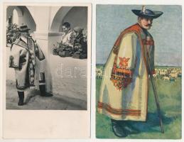5 db RÉGI (1945 előtti) subás népviselet képeslap / 5 pre-1945 Hungarian folklore postcards