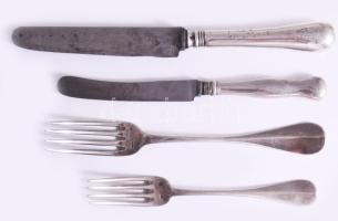 Ezüst (Ag) evőeszköz készlet díszdobozban, jelzett Dianás 6+6 villa, Latzkó mesterjeggyel. Nettó 686...