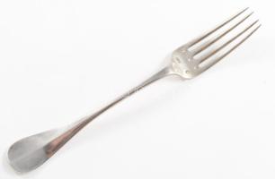 Ezüst (Ag) kanál, villa, kés jelzett Dianás, Latzkó mesterjeggyel. Nettó 132 g + ezüst nyelű kés