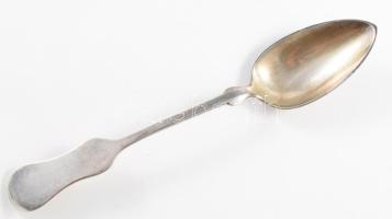 Ezüst (Ag) kanál, villa, kés jelzett Dianás, Latzkó mesterjeggyel. Nettó 132 g + ezüst nyelű kés