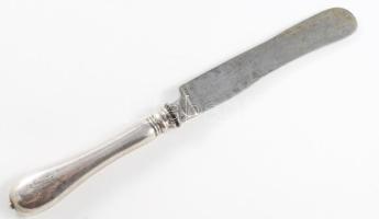 Ezüst (Ag) kanál, villa, kés jelzett Dianás, Latzkó mesterjeggyel. Nettó 132 g + ezüst nyelű kés