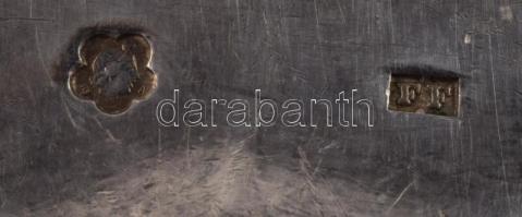 Ezüst (Ag) kanál, villa, kés jelzett Dianás, Latzkó mesterjeggyel. Nettó 132 g + ezüst nyelű kés