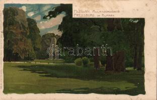 Pozsony park litho s: Raoul Frank (fl)