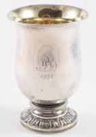 Antik ezüst (Ag) kereszteló pohár, belül aranyozott. 1832 PB jelzéssel, 13 latos finomságjellel, Koch mesterjeggyel, talpát tartó csavar kilazult. 144g.