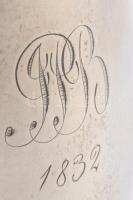 Antik ezüst (Ag) kereszteló pohár, belül aranyozott. 1832 PB jelzéssel, 13 latos finomságjellel, Koc...