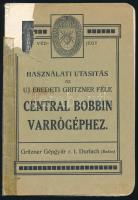 Central Bobbin varrógép képes ismertetője, használati utasítása, címlap sérült, 20p