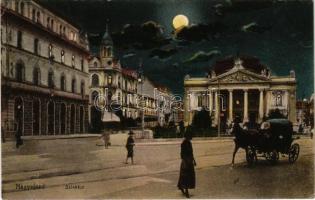 1914 Nagyvárad, Oradea; Városi színház este holdfényben / theatre at night in moonlight (EK)