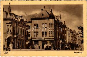 1943 Léva, Levice; Fő tér, Vámos üzlete. Schulcz Ignác és fia kiadása / main square, shops