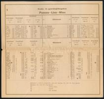 1934 Első Dunagőzhajózási Társaság személyhajóforgalom 1934. évi zsebmenetrend