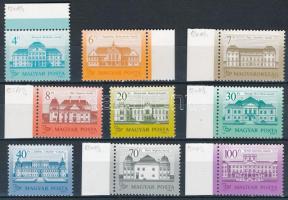 1986-1987 Kastélyok I. és II. 9 klf bélyeg 12 : 11 1/2 fogazással, fényes-fényes papíron (177.000) (ráncok / creases)