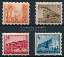 1951/1953 Épületek I. 30f, 40f, 60f és 1Ft bélyeg számvízjellel (25.000)