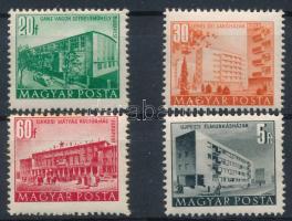 1951/1953 Épületek I. 20f, 30f, 60f és 5Ft bélyeg számvízjellel (37.000)