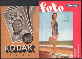 1939-1940 Fényképezőgép és fotókellék ismertető füzetek képekkel, Chmura (43p) és Kodak (30p)
