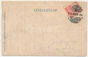 1918 Medgyes, Mediasch, Medias; Forkeschgasse. Verlag Fritz Guggenberger / felvonulás, utcakép, váro...