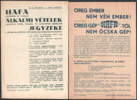 1934-1935 HAFA fotó és rádió árjegyzékek, képekkel illusztrált, 2 db