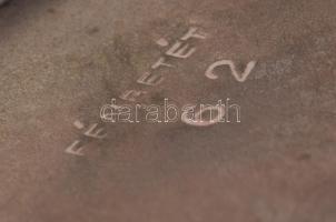 Ezüst (Ag) pudrié, benne fém szerelékkel, tükörrel, jelzett, bruttó 56,4g