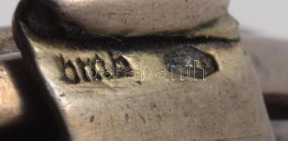 Ezüst (Ag) pudrié, benne fém szerelékkel, tükörrel, jelzett, bruttó 56,4g