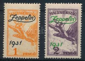 1931 Zeppelin sor (40.000) (1P gumi hiba / gum disturbance)