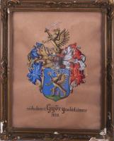 A nádudvari Győry Család címere, vegyes technika, papír, üvegezett keretben, 32×26 cm