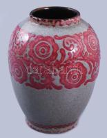 cca 1930 Iparművész váza VKK jelzéssel, kopással, m: 13,5 cm