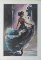 Horváth Zoltán(1945-) Balerina. Olaj, farost. 42x28 cm Keretben