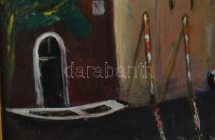 Horváth Zoltán(1945-) Velencei látkép. Olaj, farost. 29x20 cm Keretben