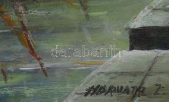 Horváth Zoltán(1945-) Velencei látkép. Olaj, farost. 29x20 cm Keretben