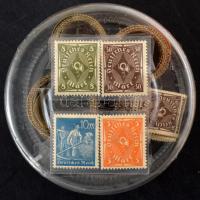 Deutsches Reich 1924 4 klf tekercsbélyeg, értékenként 50 db, kerek dobozkában