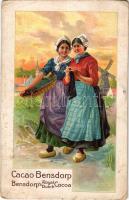 1927 Cacao Bensdorp / Holland kakaó reklám, szélmalom / Dutch cocoa advertisement, windmill (kopott sarkak / worn corners)