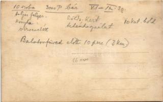 Csopak, Dr. Csécsi Nagy Miklós református lelkész kastélya, hátoldalon elszámolás. photo (fl)