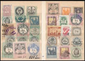1868-1943 60 db régi okmánybélyeg berakólapon