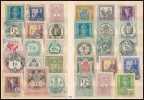 1868-1943 60 db régi okmánybélyeg berakólapon