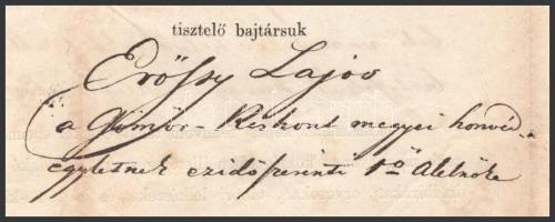 1868 Erőssy Lajos (1819 k.-1903) 1848-as honvédszázados, a Gömör-Kishont megyei honvédegylet első al...