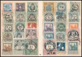 1868-1943 61 db régi okmánybélyeg berakólapon