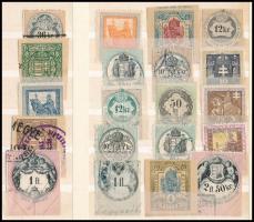 1868-1943 50 db régi okmánybélyeg berakólapon