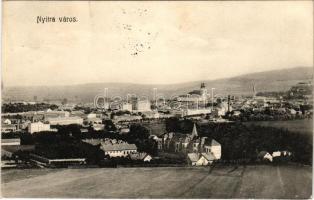 1909 Nyitra, Nitra; látkép. Fürst Sz. kiadása / general view + "PRIVIGYE - ÉRSEKÚJVÁR 72 D" vasúti mozgóposta bélyegző (EK)