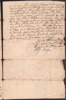 1767 Losonc, Cséfalvay családi nemesi oklevél, szakadásokkal